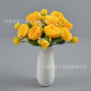 <b>Artificial</b> Silk Rose Bouquet 5-Head Multi-Layered <b>Peony</b> Approx 32cm Wedding Home Decor - Product Image 2