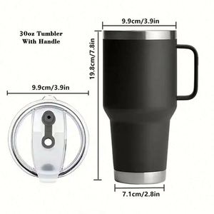 Gobelet isotherme personnalisé en acier inoxydable 20/30 oz avec poignée, double paroi sous vide, écologique, pour fêtes et voyages, pour boissons chaudes/froides - Product Image 3