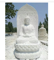 Statue de Bouddha méditant en marbre naturel personnalisée, sculptée à la main, avec base en lotus
