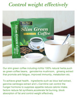 Café Vert Minceur OEM Marque Privée – Poudre Instantanée de Contrôle du Poids à Base d'Herbes Naturelles et de Ganoderma pour une Perte de Poids Saine