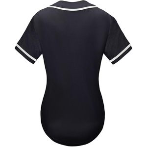 Babyhealthy Womens <b>Baseball</b> Jersey Button Down Plain Tshirt Breathable Sports Active Wear - Product Image 3