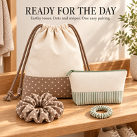 Sac fourre-tout personnalisé en toile à carreaux avec chouchous assortis, ensemble cadeau en gros, sac boutique à logo brodé à carreaux