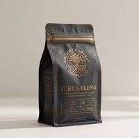 Sachets Mylar à fond carré thermoscellables 100 % qualité alimentaire avec valve et fermeture éclair, imprimés sur mesure pour l'emballage de café, thé et poudres