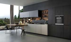 Proyecto automático más nuevo moderno gris laca prefabricada Base superior cocina vitrina muebles de cocina - Product Image 3