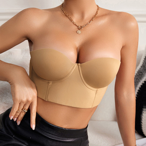 Ladymate ODM/OEM Reggiseno da donna senza schienale, <span class=keywords><strong>a</strong></span> <span class=keywords><strong>fascia</strong></span>, antiscivolo, lungo, imbottito, <span class=keywords><strong>con</strong></span> <span class=keywords><strong>ferretto</strong></span>, <span class=keywords><strong>a</strong></span> copertura totale, senza spalline - Product Image 1