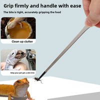 Pince de préhension en acier inoxydable pour reptiles, pinces à prédateurs en acier, pinces d'alimentation pour grenouilles, antidérapantes et antirouille pour tortues et grenouilles cornées