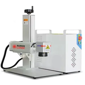 20W 30W Mini Roterende Roterende Marker Laser Medailles Hond Tages Gegraveerde Machine Draagbare Fiber Laser Markering Machine