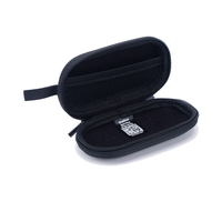 Nouveauté, étui de transport à fermeture éclair personnalisé en cuir PU noir petit rond EVA rigide étanche pour stylo d'enregistrement