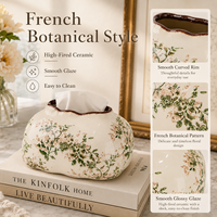 Boîte à mouchoirs en porcelaine bleue et blanche, style Art Moderne, pour la maison, la salle à manger, la table, accessoires de décoration de bureau, support de rangement en céramique pour mouchoirs