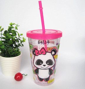 <span class=keywords><strong>Panda</strong></span> <span class=keywords><strong>Double</strong></span> <span class=keywords><strong>paroi</strong></span> <span class=keywords><strong>tasse</strong></span> En Plastique de paille avec transfert de chaleur printing-16oz - Product Image 6