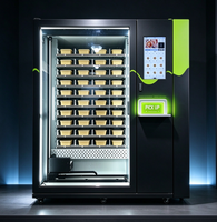 Distributeur automatique de boîtes à lunch commerciales avec stockage et récupération par le client