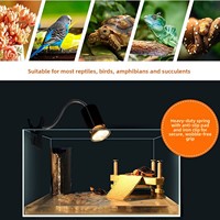 Lampe chauffante pour reptiles, tortues et lézards, avec UVA et chauffage UVA, rotative à 360 degrés, avec pince et minuterie automatique, prise US EU UK AU