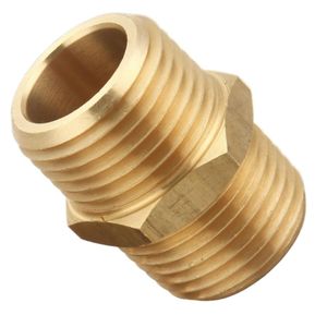 Raccordo a Nipplo Esagonale Filettato Maschio in Ottone 1/2\" NPT di Alta Qualità Lavorato a CNC per Bassa Pressione - Product Image 1