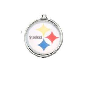 Pittsburgh Steelers rétro 20mm rond temps pierre précieuse pendentif Sport joueur de Football collier petit pendentif bijoux à bricoler soi-même accessoires - Product Image 1