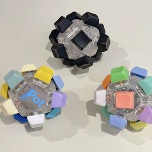 Porte-clés créatif 12 en 1 avec balles sensorielles, jouet sensoriel en plastique transparent, bouton-pression pour cadeau promotionnel - Product Image 2