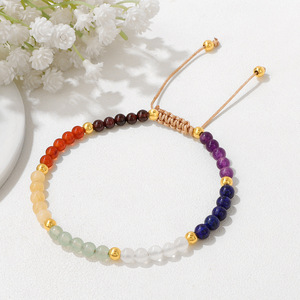 กำไลข้อมือหินบำบัดแบบถักปรับได้ กำไลหินธรรมชาติ รับผลิตตามสั่ง (OEM) สำหรับร้านบูติก ขายส่ง - Product Image 6