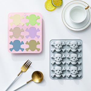 Halloween Skull Theme Nonstick Silicone <b>Cake</b> <b>Molds</b> Food-Grade Reusable Cute Silicone Magnetic Chocolate, Candy & Ice DIY <b>Mold</b> - Product Image 3