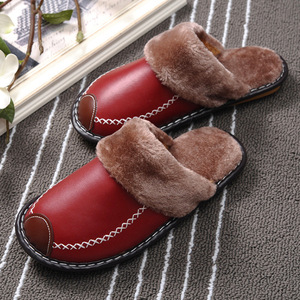 Nouvelles pantoufles d'hiver de Noël pour adultes en PU, pantoufles chaudes d'intérieur, imperméables, chaussures de maison, pantoufles en <span class=keywords><strong>cuir</strong></span> pour femmes, 2026 - Product Image 1