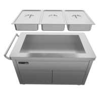 Chauffe-plats électrique commercial Bain Marie 6 GN 1/1 casseroles chauffe-buffet en acier inoxydable pour restaurant d'hôtel restauration