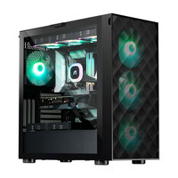 SUITMASTER M2000 BK ATX Mid Tower Gaming CPU Casing Baja Panel Atas Dapat Dilepas Kipas ARGB PWM Terpasang Sebelumnya Dual USB 3.0 Type-C