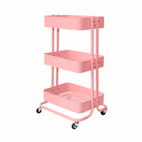 Chariot de rangement multifonctionnel à trois niveaux pour salon moderne, étagères roulantes, organisateur de rangement