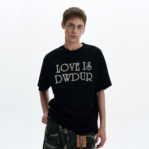 T-shirt pour homme en coton 100% de haute qualité, tricoté, à manches courtes, surdimensionné, poids lourd 250 g/m², imprimé personnalisé, perles de bulles - Product Image 5