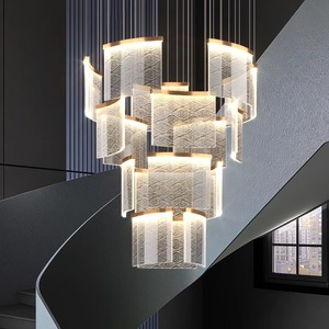High End Living Room Chandelier Long Suspended LED Multi Head Stairwell <b>Light</b> Luxury Art Design - Product Image 1