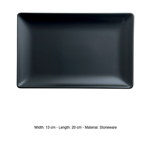 Plat de service rectangulaire en grès noir Boston / Tokyo 20 × 13 cm M1934 - Product Image 3