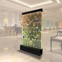 Meuble de bar à domicile avec éclairage LED changeant de couleur, vitrine à bulles d'eau pour vin, en acrylique, taille personnalisable, sur pied/mural