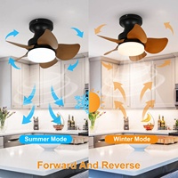 Ventilateur de plafond moderne 6 vitesses en ABS noir de 16 pouces à 3 pales avec télécommande, prix usine