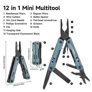 Nouvel Outil Multifonctionnel 12-en-1 Mini Sailor S11 Pro, Ciseaux Pliants d'Extérieur, Tournevis Combiné, Porte-clés EDC Portable NE20382 - Product Image 3