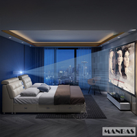 Linlamlim Modernes Design, Verstellbares Smart-Bett, Ultimative Technologie, Multifunktionaler Eichenbettrahmen, Echtes Leder, Bluetooth-Lautsprecher, Schubladen