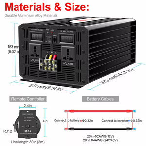 4KVA 3200W อินเวอร์เตอร์เพียวไซน์<span class=keywords><strong>เวฟ</strong></span>อินเวอร์เตอร์สำหรับรถยนต์จอแสดงผล LCD ความถี่เอาต์พุต50Hz - Product Image 4