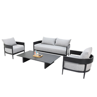 Ensemble de meubles d'extérieur, canapé en forme de L, canapés de jardin en aluminium, meubles de maison, ensemble de meubles de patio, chaise longue
