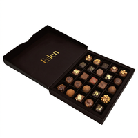 Boîte cadeau rectangulaire en papier coloré artisanal de luxe pour l'emballage de chocolats et de bonbons