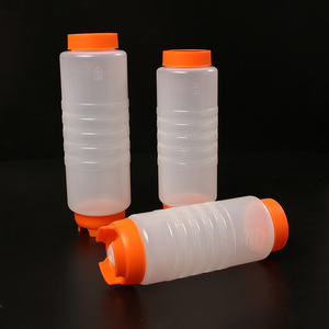 Botellas de Plástico Suave con Doble Cabeza Dosificadora de 12oz, 16oz y 20oz, con Tapa Giratoria para Salsas y Condimentos, para Restaurantes - Product Image 2