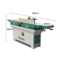 Raboteuse de table multifonctionnelle double face portable pour le travail du bois en usine, avec table coulissante, moteur 2,2 kW 380 V, facile à utiliser