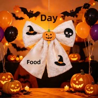 Décorations d'Halloween transfrontalières : Nœuds papillon, aménagement de scène de fête, suspensions de fenêtre pour la fête des Morts, artisanat en velours fait main sur mesure