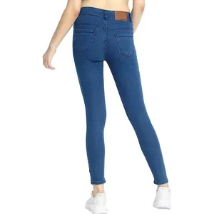Genç kızlar kadınlar rahat pantolon miktar özelleştirmek boyutu yüksek belli bayanlar Denim kot pantolon için şık moda kadın giysileri