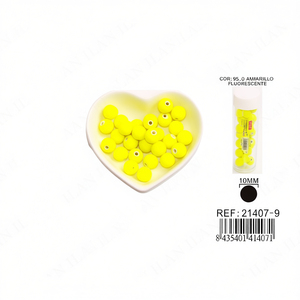 Perline Fluorescenti Gialle ILAN da 10mm per Creazione di Gioielli - Product Image 2