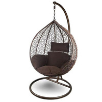 Chaise œuf suspendue en rotin moderne avec support, balançoires, panier à bascule, chaise-hamac, balcon, cour, jardin, mobilier d'extérieur