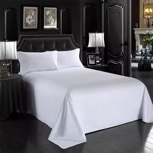 100% coton 40S 200TC ensemble de literie d'hôtel reine King <span class=keywords><strong>Size</strong></span> drap plat blanc uni avec drap de lit de couleur pure - Product Image 2