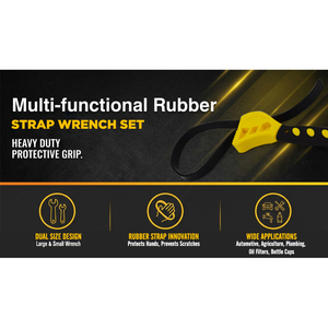 Jeu de clés à sangle en caoutchouc, 2 pièces, clé à filtre à huile réglable - Product Image 3