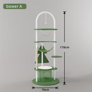برج قطط خشبي فاخر متعدد المستويات مع لوح خدش، تصميم عصري ومتين وصديق للبيئة - Product Image 6