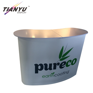 L-Vormige Pop-Up Merchandise Markt Verkoop Stand Checkout Smoothie Kartonnen Stand Display Met Led Licht En Teller - Product Image 5