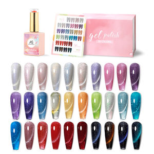 Set Kutek Gel Mata Kucing 30 Warna Private Label, Kristal Magnetik, Nail Art Polish UV Gel Vernis, Semi Permanen, Kit Pernis - Product Image 5