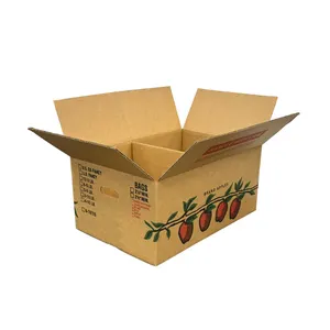 Custom Printed Wax Coated Produce Boxes Waterproof Fresh Fruit Corrugated Carton Box Produce Packaging