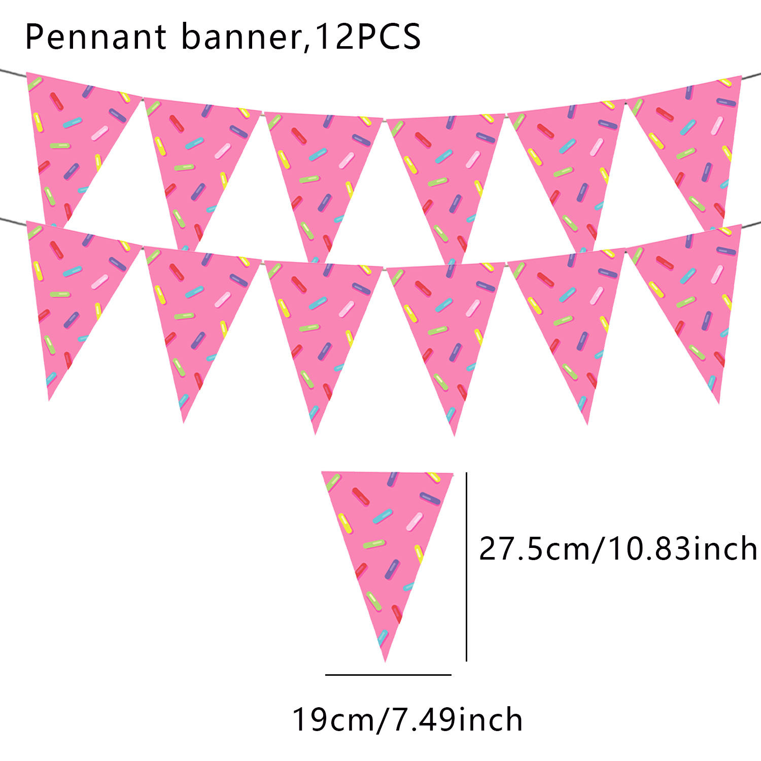 Banderines triangulares 12 piezas - Helado