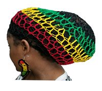 Filet à cheveux résille au crochet Filet à cheveux Slouchy Cover Cap Hat Rasta Dreadlocks Snood Net Thick French Mesh Fish Net