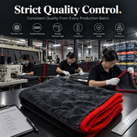 Serviette microfibre torsadée sans bords 1200gsm 1400gsm, absorbante, compressée, séchage rapide, pour lavage, entretien, detailing et nettoyage automobile et domestique